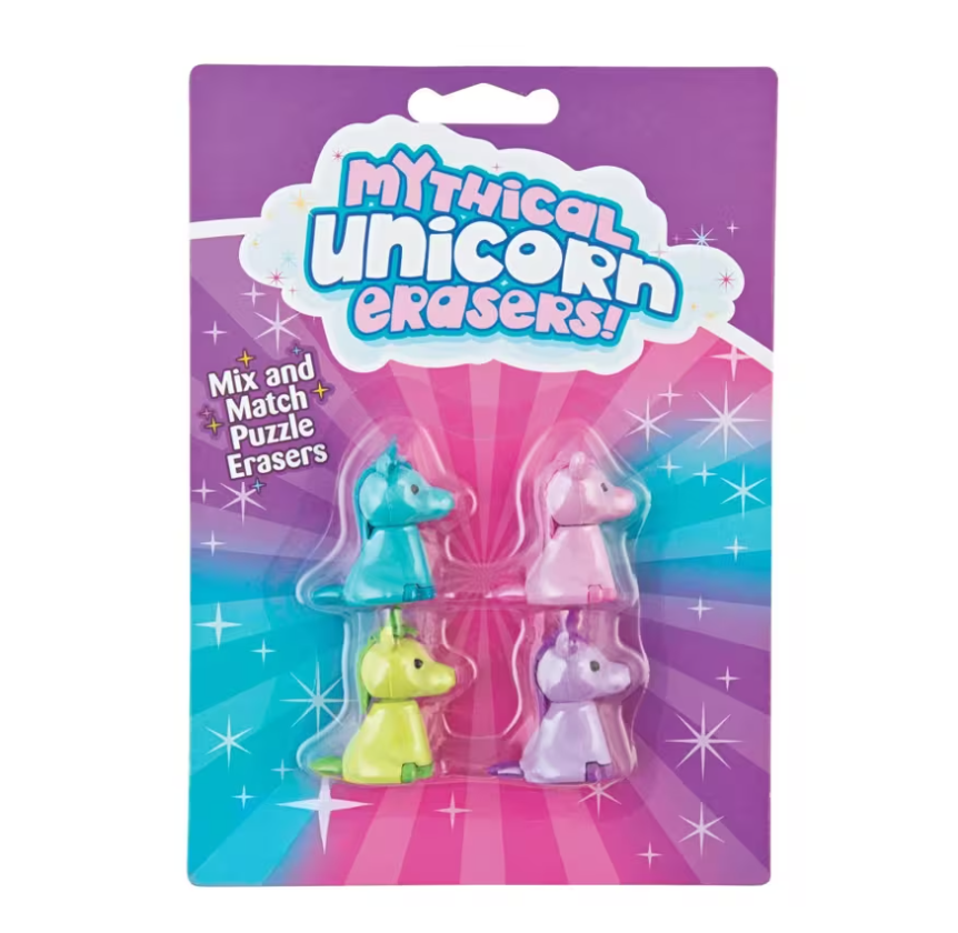 Unicorn Erasers (set of 4)